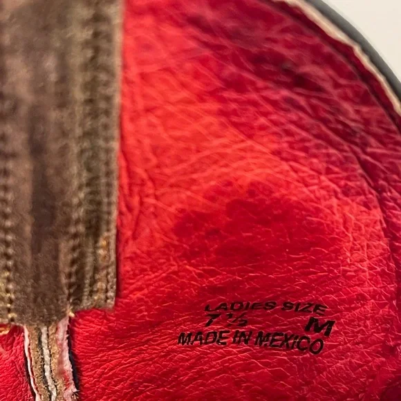 Macie Bean Brown Floral Embroidered Cowboy Boots - Picture 7 of 9